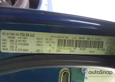 2018 Ram 1500 Sport from USA, damaged, VIN 1C6RR7HT9JS184601